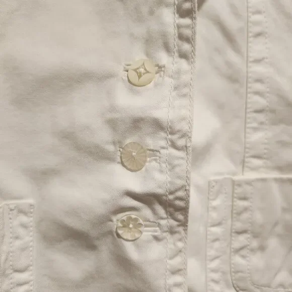 Johnny Was JWLA Floral Embroidered White 100% Cotton Jacket Size Large - Picture 10 of 15
